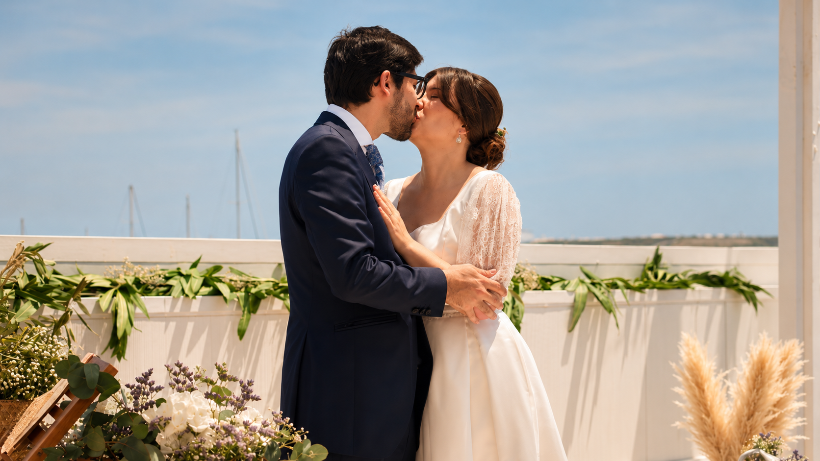 Amanda y Sergio el día de su boda